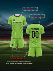 Conjunto de dos piezas de camiseta de manga corta y pantalones cortos personalizados, conjunto de camiseta de fútbol, fábrica de ropa, personalización disponible.F10 - Product Image 5