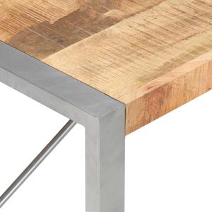 Tavolino da Caffè in Legno di Mango Grezzo Marrone e Grigio con Struttura in Acciaio Verniciato a Polvere, Design Unico - Product Image 4