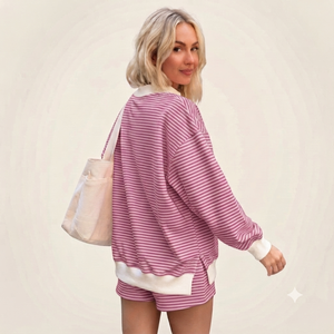 Relaxed Oversized Mockneck Pullover for Women Cotton Blend <b>Long</b> <b>Sleeve</b> Comfortable Everyday Fashion <b>Top</b> - Product Image 1