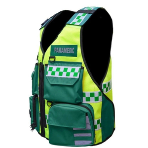 Chaleco de Paramédico de Alta Visibilidad para Hombre, con Logotipo Personalizado OEM, Malla Verde, Múltiples Bolsillos, Uniforme Táctico de Seguridad, Impermeable - Product Image 2