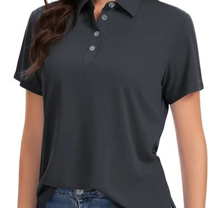 Camisetas polo de golf para mujer 100% algodón, camisetas polo personalizadas para mujer con cuello polo, camiseta polo de algodón y spandex para mujer, camisetas polo al por mayor. - Product Image 1