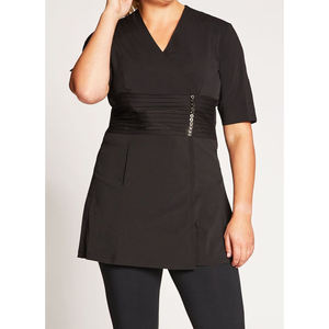 Nouvelle Tunique de Salon de Beauté Personnalisée, Uniforme Élastique pour Manucure et Spa, Blouse de Travail avec Dentelle Ajustable Tricotée pour Femmes Grandes Tailles - Product Image 3