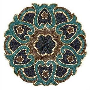 Manteles Individuales Artísticos con Cuentas para Mesa de Comedor, Manteles Individuales Tradicionales Bordados a Mano con Cuentas - Product Image 5