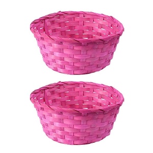 ตะกร้าเก็บของทรงกลมทำจากไม้ไผ่สานด้วยมือจาก VINACRAFT เป็นมิตรกับสิ่งแวดล้อม สไตล์วินเทจ ใช้ได้หลากหลาย ใช้เป็นถาดใส่อาหารในครัว - Product Image 3