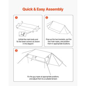 Tente d'hiver légère et imperméable pour 2 personnes avec cheminée et 2 poteaux de tente pour le camping - Product Image 6