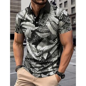 Chemise de golf pour homme avec imprimé graphique plume, pour l'été, nouveau produit imprimé par sublimation, polo pour homme imprimé - Product Image 1