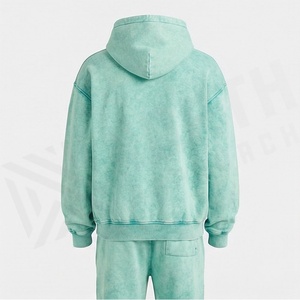 High Street Style Winter Men Hooded Acid <b>Wash</b> Tracksuit Custom Regular Fit Screen Printing Sportswear Activewear - Product Image 2