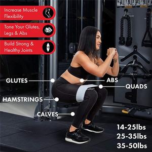 Ensemble de 3 bandes de hanche de résistance en tissu personnalisées OEM de jambes à boucle bandes de fessier pour les femmes Yoga sans roulement Fitness en vrac - Product Image 3