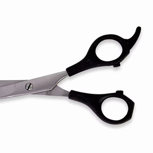 Ciseaux de barbier professionnels de qualité supérieure pour la coupe de cheveux, en acier inoxydable, à bord rasoir, avec manche en plastique, tranchants et droits - Product Image 4