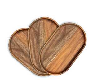 Wholesale Modern Movable Wooden <b>Decorative</b> Handcrafted Charcuterie Platters Oval Rustic Serving Trays for Hospitality Events. - Product Image 4