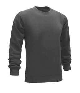 Men Solid Polyester/Cotton Crew Neck <b>Pullover</b> Sweatshirt Regular Fit Casual Winter Fleece Embroidered Windproof Long Sleeve - Product Image 1