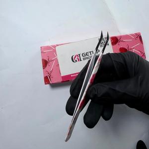 Extensiones de pestañas de 90 grados, 10 mm, con punta de fibra suave, de acero inoxidable recubierto de papel floral. - Product Image 4