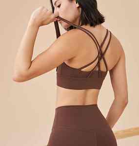 Nouveau soutien-gorge de sport à dos croisé brossé double face, antichoc, effet push-up, pour le yoga et le fitness, pour femme - Product Image 5