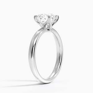 Elodie 2.5mm <b>Solitaire</b> Engagement <b>Ring</b> with 14K Gold Plated 925 <b>Silver</b> Moissanite Round Brilliant Cut - Product Image 6