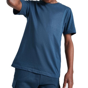 Ensemble unisexe en coton 2 pièces T-shirt et short Col rond Manches courtes Couleur unie Respirant Tenue d'été décontractée - Product Image 3