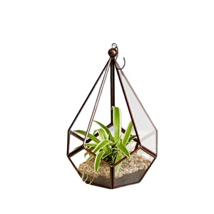 Terrarium géométrique suspendu, décoration de Terrarium en verre de qualité supérieure, maison en verre suspendu - Product Image 1