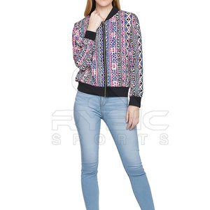 Pakistan Made Signature Style Women Printing Varsity <b>Jackets</b> Premium Quality Garment For Contemporary Fashion For Best Sale - Product Image 4