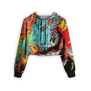 Pull en molleton à manches longues pour femme, haut court Sexy avec Logo imprimé, nouvelle collection 2022 - Product Image 4