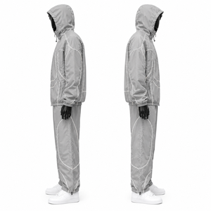 Conjunto Deportivo Personalizado, Chaqueta con Capucha Impermeable y Pantalones, 100% Poliéster, Directo de Fábrica OEM, Traje para Correr - Product Image 4