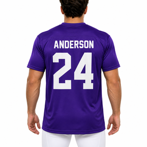 Maillot de football américain violet personnalisé pour hommes, maillot de football vierge, maillot d'équipe personnalisé, chemise de sport athlétique - Product Image 2