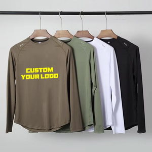 Camiseta Deportiva de Manga Larga para Hombre, Compresión Deportiva, Transpirable, de Secado Rápido, Ligera, para Entrenamiento, Gimnasio, Fitness, Color Sólido - Product Image 3