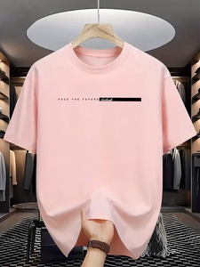 Camiseta de manga corta para hombre con estampado Face The Future, corte regular, cuello redondo, estilo casual, jersey blanco, logotipo frontal de algodón - Product Image 5