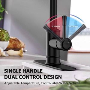 Rubinetto da Cucina in Ottone Massiccio Monocomando con Doccetta Estraibile a 3 Modalità, Rotazione a 360 Gradi, Piastra di Fissaggio a 1 o 3 Fori - Product Image 6