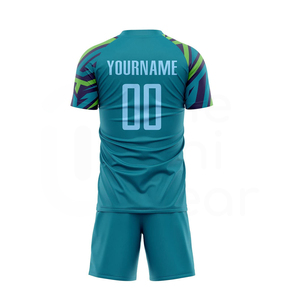 ชุดเสื้อฟุตบอลแบบซับลิเมชั่นสั่งทำพิเศษสำหรับผู้ชาย คอกลม แขนสั้น ผ้าโพลีเอสเตอร์ 100% ระบายอากาศได้ดี ลายเรขาคณิต - Product Image 2