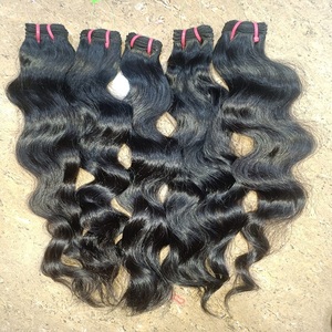 High Quality South Indian Temple Natural Curly Remy Hair Extensions Human Hair 4 Inches <b>Stretched</b> Length <b>Machine</b> Double Weft All - Product Image 1
