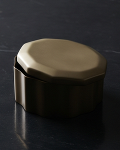 Caja octogonal dorada premium para frutos secos y dátiles, lata de metal acanalada para almacenamiento, contenedor de alimentos de diseño para regalos corporativos de lujo. - Product Image 2