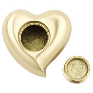 Urne funéraire élégante en aluminium crème en forme de cœur avec support, miniature, pour cendres commémoratives - Product Image 3