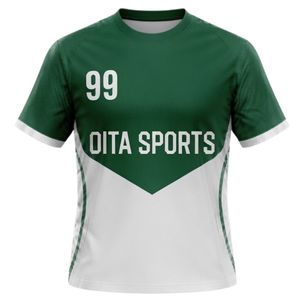 Maillot de handball bicolore vert et blanc pour hommes, manches courtes, tenue de match athlétique, vêtements d'entraînement d'équipe en polyester - Product Image 1