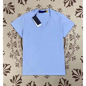 Basics Popular T Shirt Versatile Casual Women's V-Neck Classic Short Sleeve Blank Plain Cheap Price High Quality Summer T-shirts - Product Image 5