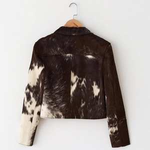 Veste en cuir de vachette véritable sur mesure, style streetwear pour homme, best-seller, haute qualité, vêtements d'hiver décontractés, couleur unie - Product Image 2