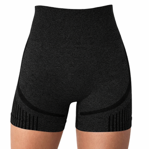 Shorts de yoga sans couture à taille haute pour femmes, avec compression et effet push-up, doux pour l'entraînement et la gym - Product Image 1