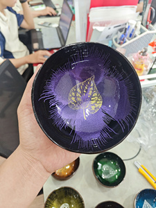 Bol en Coque de Noix de Coco Laqué Fait Main Écologique et Durable Modèle Aaron Lotus Bleu 2026 pour Servir des Snacks et la Présentation Décorative - Product Image 6