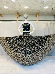 Zarna 16 Kali Net Lehenga con espejo completo de piedra Jarkan Shisha Heavy Glitter y Can Big Flare Ideal para ropa de novia - Product Image 3