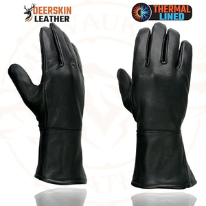 Gants de moto en cuir noir pour homme Samroz Sports avec écran tactile et lumière LED sur les doigts - Product Image 4
