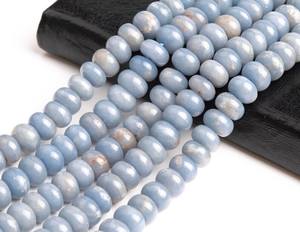 Cuentas sueltas de angelita azul natural en forma de rondel para la fabricación de joyas, pulseras, collares y manualidades. - Product Image 3