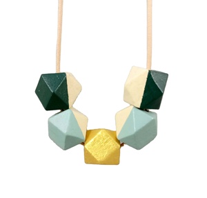 Collar con diseño geométrico de madera para mujer, cadena con cuentas personalizadas gruesas, a precio de fábrica, regalo para fiesta - Product Image 1