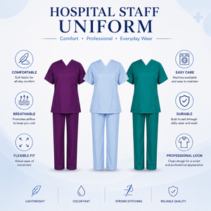 Uniforme Médico para Personal Hospitalario Femenino, Conjunto de Blusa de Manga Corta con Cuello en V y Pantalones con Cintura Elástica, Ropa de Trabajo Transpirable para el Sector Sanitario - Product Image 5