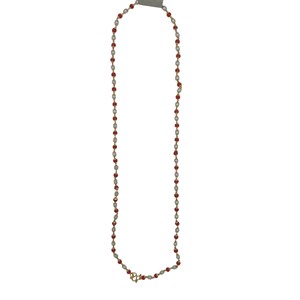 Divyoro Orissa <b>Red</b> <b>Coral</b> and Freshwater Pearl Beaded Mala <b>Necklace</b> 22k Gold Plated Classic Style Women's Everyday Wear - Product Image 1