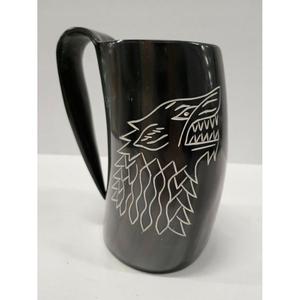 Viking Style Real Buffalo Horn Beer Mugs For Drinking Eco Friendly Food Contact Safe Fancy Glass Horn Mugs For Gift Items - Product Image 1