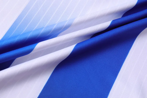 Conjunto de Uniforme de Fútbol Unisex Azul y Blanco a Rayas, Manga Corta, Pantalones Cortos, Calcetines, Espinilleras, Transpirable, Ecológico, Secado Rápido, Verano - Product Image 4