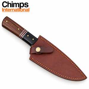Couteau de chef en acier inoxydable J2 forgé à la main, manche en bois et résine |   Couteau de cuisine à usage quotidien avec étui en cuir - Product Image 3