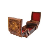 Kotak Perhiasan Kayu Buatan Tangan Terlaris dengan Desain Ukiran untuk Cincin atau Anting & Kalung Tersedia dengan Harga Terjangkau