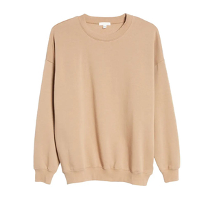 Sweat-shirt en velours uni pour femme, en coton doux, vêtements décontractés, fabrication OEM, fournisseur direct d'usine, devant à effet bouffant - Product Image 1