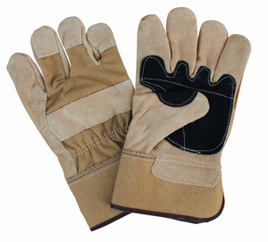 Guantes de Trabajo de Cuero con Puño Amarillo a Rayas, Muñequera Elástica, para Uso en Exteriores, Estilo Primavera-Otoño - Product Image 3