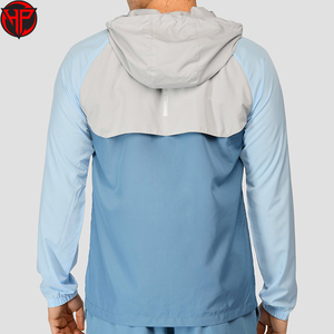 Veste coupe-vent sport pour homme en polyester imperméable de haute qualité, à blocs de couleur, avec fermeture éclair, design personnalisé, veste en nylon - Product Image 4