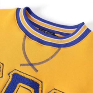 Sweat-shirt à col rond pour femme avec lettres grecques Sigma Gamma Rho en chenille, rayures dorées et bleues, poche, pull de sororité - Product Image 4